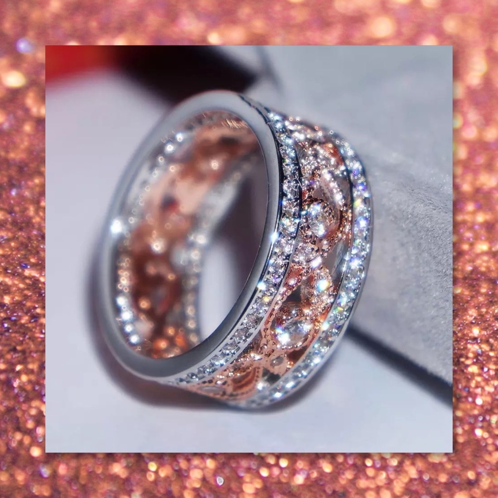 5⭐️RATED🆕18k Rose Gold & Silver Filled Zircon - Picture 4 of 5